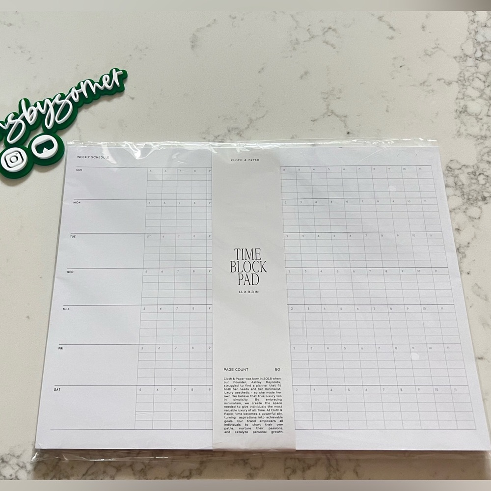 Cloth & Paper Time Block Note Pad